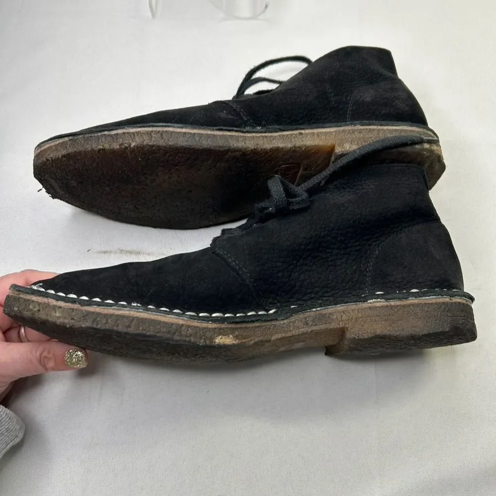 SeaVees Maslon Desert Boots Mens 12 Black Pebbled Leather Chukka Contrast Stitch